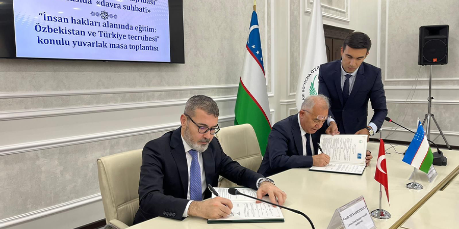 Kurumumuz ile Özbekistan Ulusal İnsan Hakları Merkezi Arasında İş Birliğini Öngören Mutabakat Zaptı İmzalandı