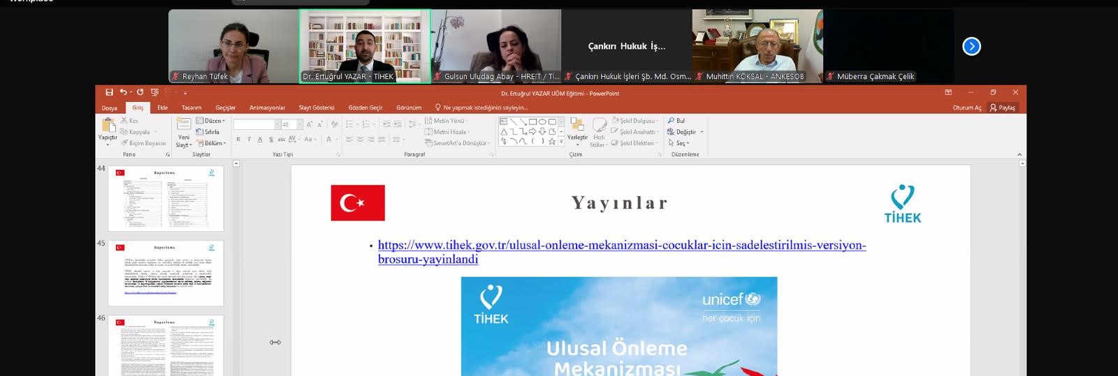 İl İnsan Hakları Kurul Üyelerine Çevrim İçi Eğitim Verildi