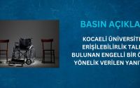 Kocaeli Üniversitesinde Erişilebilirlik Talebinde Bulunan Engelli Bir Öğrenciye Yönelik Verilen Yanıta İlişkin Basın Açıklaması