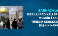 İsrailli Radikaller Tarafından Mescid-i Aksa’ya Yönelik Gerçekleştirilen Baskın Hakkında Basın Açıklaması