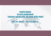 Periyodik Uluslararası İnsan Hakları İzleme Bülteni (01.11.2021 - 01.12.2021)