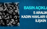 5 Aralık Dünya Kadın Hakları Günü Basın Açıklaması