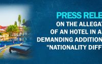 Press Release on the Allegations of an Hotel in Antalya Demanding Additional Fee for Nationality Difference