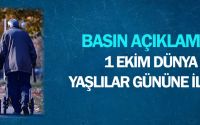 1 Ekim Dünya Yaşlılar Gününe İlişkin Basın Açıklaması