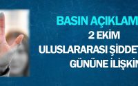 2 Ekim Uluslararası Şiddetsizlik Gününe İlişkin  Basın Açıklaması